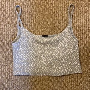 Brandy melville eyelet blue flower cropped tank